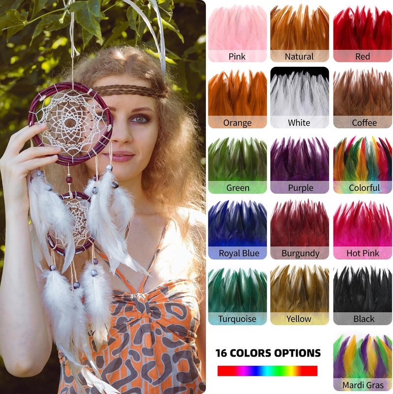 Holmgren Colorful Craft Rooster Feathers - 200pcs 5-7inch Colored Feathers Bulk for Kindergarten DIY Crafts, Art Projects and Party Decorations (Colorful) - Image 5